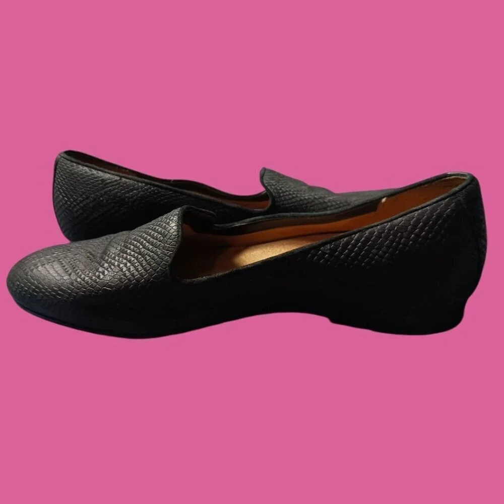 Vionic Willa II Womens  Leather Slip-On Loafer Black  Size 10